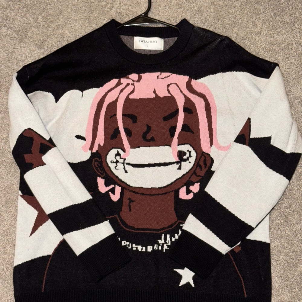 Graphic Sweater with Cartoon Design